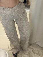 Paisley ψηλόμεση παντελόνα λαχούρ - Μπεζ - Image 2