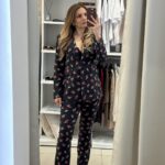 Oliver ψηλόμεση παντελόνα floral - Μαύρο