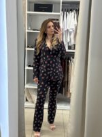 Oliver ψηλόμεση παντελόνα floral - Μαύρο