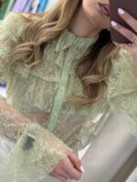 Ertit see through πουκάμισο -Φυστικί - Image 3