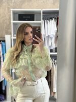 Ertit see through πουκάμισο -Φυστικί