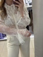 Ertit see through πουκάμισο - Εκρού - Image 2