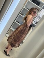 Camille midi φόρεμα leopard -Καφέ - Image 4