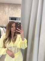 Midia top κρουαζέ - Κίτρινο παστέλ