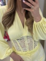Midia top κρουαζέ - Κίτρινο παστέλ - Image 2