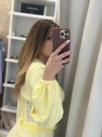 Midia top κρουαζέ - Κίτρινο παστέλ - Image 3