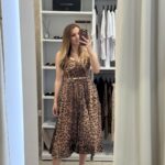 Camille midi φόρεμα leopard -Καφέ