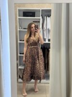 Camille midi φόρεμα leopard -Καφέ