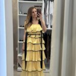 Eve maxi φόρεμα βολάν - Κίτρινο