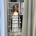 Eve maxi φόρεμα βολάν - Λευκό