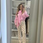 Oliver ψηλόμεση παντελόνα floral - Εκρού