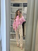 Oliver ψηλόμεση παντελόνα floral - Εκρού