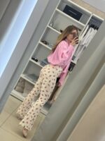 Oliver ψηλόμεση παντελόνα floral - Εκρού - Image 2