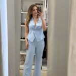 Daphne σετ γιλέκο /παντελόνα - Σιέλ