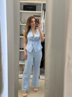 Daphne σετ γιλέκο /παντελόνα - Σιέλ