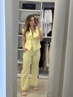 Daphne σετ γιλέκο /παντελόνα - Κίτρινο παστέλ - Image 2