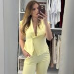 Daphne σετ γιλέκο /παντελόνα - Κίτρινο παστέλ