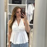 Laoura σατέν top - Λευκό