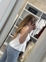 Laoura σατέν top - Λευκό - Image 2