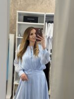 Santorini midi φόρεμα - Σιέλ - Image 4