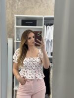 Hainti crop top floral - Σομόν