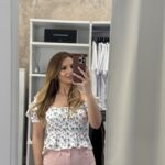 Hainti crop top floral - Μωβ