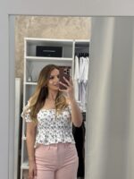 Hainti crop top floral - Μωβ