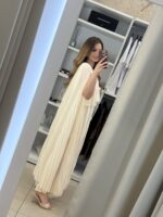 Berta maxi πλισέ φόρεμα - Εκρού