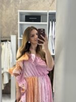 Unforgettable love maxi φόρεμα βολάν- Ροζ - Image 4