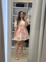 Brigitte mini φόρεμα floral - Σομόν
