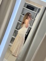 Celia maxi φόρεμα πουά - Εκρού - Image 3