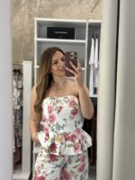 Aura floral σετ παντελόνι / τοπ - Σάπιο μήλο - Image 3