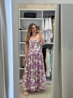 Tinos maxi floral φόρεμα - Λιλά