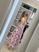 Tinos maxi floral φόρεμα - Λιλά - Image 4