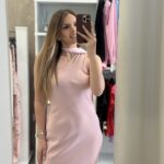 Erietta maxi φόρεμα σατέν  - Ροζ παστέλ