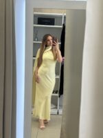 Erietta maxi φόρεμα σατέν  - Butter yellow - Image 2