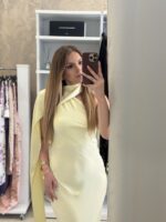 Erietta maxi φόρεμα σατέν  - Butter yellow