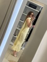 Erietta maxi φόρεμα σατέν  - Butter yellow - Image 3