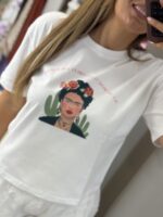 Frida Kahlo T-shirt -Λευκό - Image 2