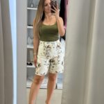 Auris floral jean βερμούδα - Εκρού