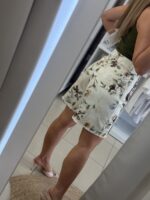 Auris floral jean βερμούδα - Εκρού - Image 3