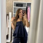 Breeze σετ σατέν παντελόνα / τοπ - Blue navy