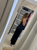 Breeze σετ σατέν παντελόνα / τοπ - Blue navy - Image 4
