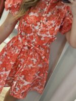Brigitte mini φόρεμα floral - Κοραλί - Image 4