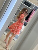Brigitte mini φόρεμα floral - Κοραλί - Image 2