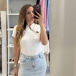 Mirror mini denim φούστα strass