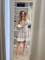 Brigitte mini φόρεμα floral - Σιέλ