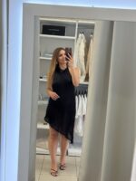 Vanessa mini φόρεμα με κρόσσια - Μαύρο
