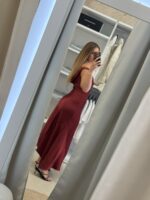 Breda maxi φόρεμα σατέν - Μπορντό - Image 3