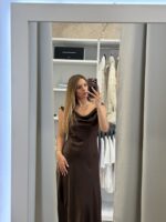 Breda maxi φόρεμα σατέν - Μαύρο - Image 2